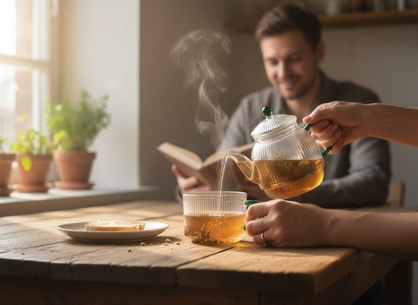 CZAJNIK DZBANEK Z ZAPARZACZEM 0,5L Z FILIŻANA 250ml ZESTAW DO HERBATY SZKŁO