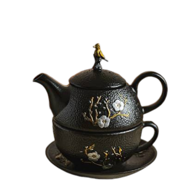 ZAPARZACZ 0.4L FILIŻANKA ŻELIWNA IMBRYK Z SITKIEM DO PARZENIA HERBATY ZIÓŁ