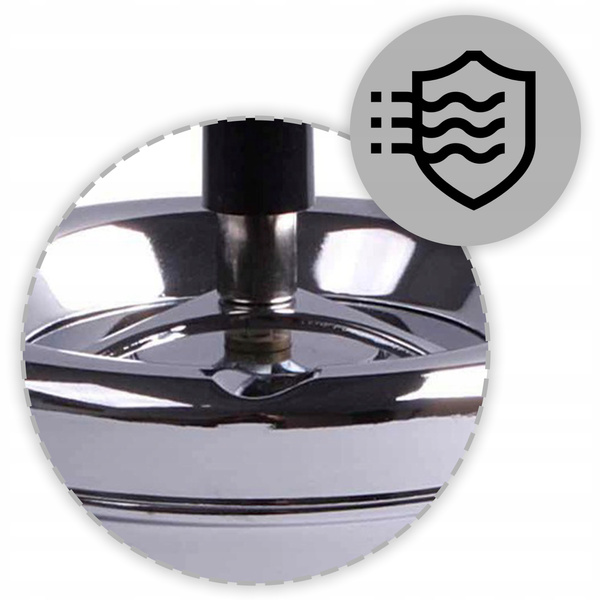 POPIELNICZKA POPIELNICA OBROTOWA ZAMYKANA METALOWA SREBRNA