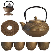 CZAJNIK ŻELIWNY 1,5L ZAPARZACZ DO HERBATY 4 CZARKI ZESTAW 5 ele NA PREZENT