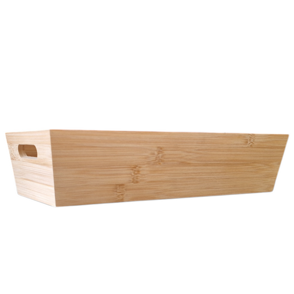 TACA BAMBUSOWA SKRZYNKA PROSTOKĄTNA ORGANIZER Z DREWNA PUDEŁKO 33x14x7,5 cm