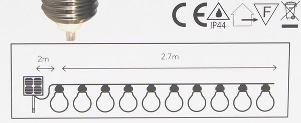 LAMPKI OGRODOWE ŻARÓWKI SOLAR ŁAŃCUCH LED GIRLANDA
