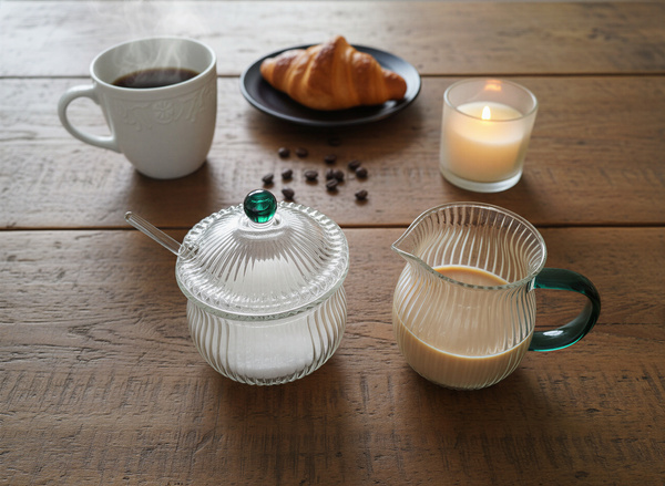 MLECZNIK CUKIERNICZKA ZESTAW CUKIERNICA POJEMNIK NA CUKIER DZBANUSZEK MLEKO