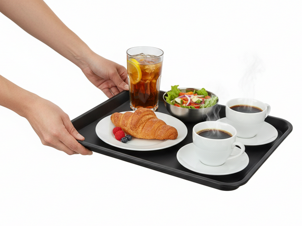 TACA KUCHENNA KELNERSKA CZARNA ANTYPOŚLIZGOWA 45,5×35,5×2 CM PROSTOKĄTNA