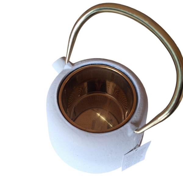 CZAJNIK IMBRYK ŻELIWNY 1L ZAPARZACZ SITKO STALOWE DO HERBATY +4 CZARKI