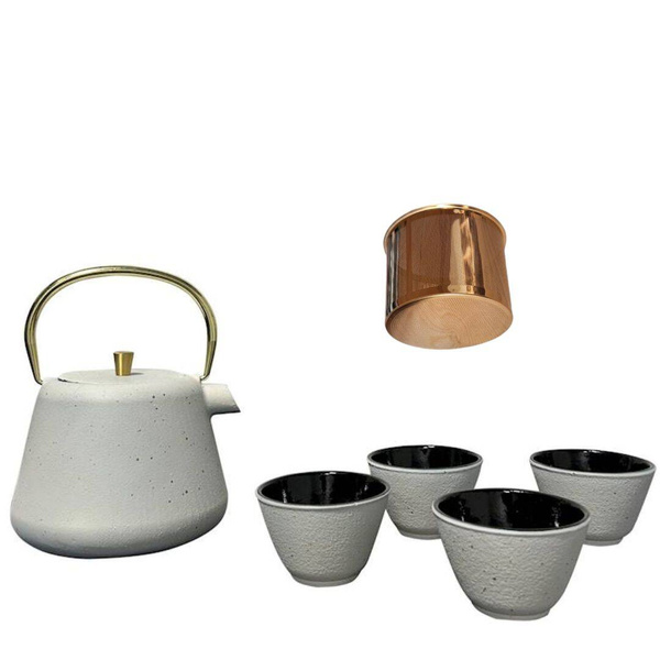 CZAJNIK IMBRYK ŻELIWNY 1L ZAPARZACZ SITKO STALOWE DO HERBATY +4 CZARKI