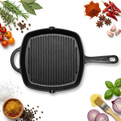 PATELNIA GRILLOWA ŻELIWNA SOLIDNA DO GRILLOWANIA