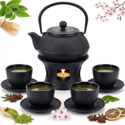 ŻELIWNY ZESTAW CZARKI ŻELIWNE CZAJNIK DO HERBATY