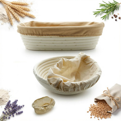 ZESTAW KOSZYKÓW RATANOWYCH DO WYRASTANIA CHLEBA GAROWANIA 28 i 23 cm