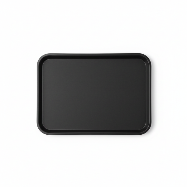 TACA KELNERSKA KUCHENNA CZARNA PROSTOKĄTNA ANTYPOŚLIZGOWA 41.5×30.5×2 cm
