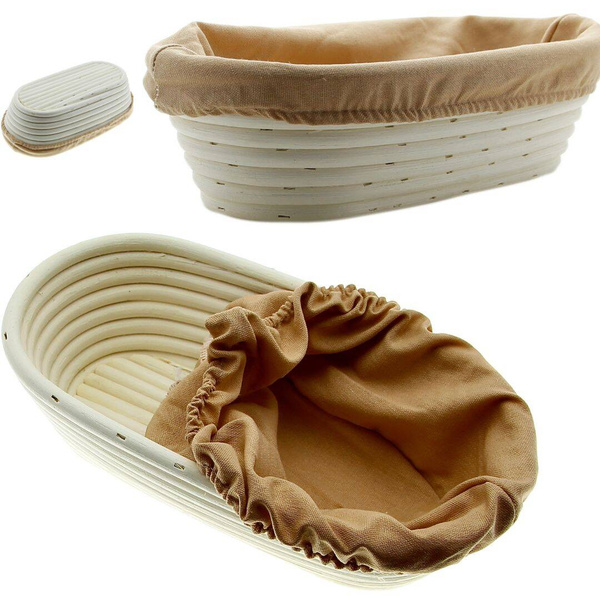 KOSZYK RATAN FORMA DO CHLEBA 32 cm Z POKROWCEM WYRASTANIE CIASTA GAROWANIE