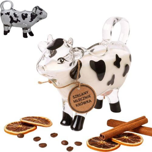 MLECZNIK DZBANEK SZKLANY KROWA DO MLEKA ŚMIETANKI SOSU KRÓWKA 120 ML
