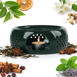 PODGRZEWACZ CERAMICZNY DO DZBNAKA CZAJNIKA NA ŚWIECZKĘ TEA LIGHT ZIELONY