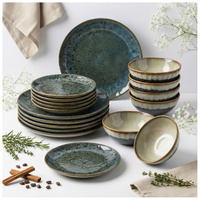 SERWIS OBIADOWY KOMPLET TALERZY 18EL. ZASTAWA OBIADOWA ZESTAW NA 6 OSÓB