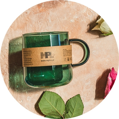 ŻAROODPORNY KUBEK kolorowa SZKLANKA BUTELKOWA ZIELEŃ 300ml DO ZMYWARKI