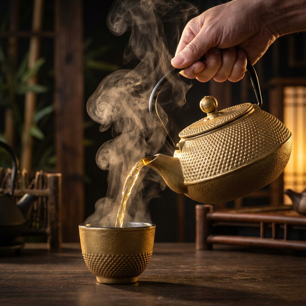 CZAJNIK IMBRYK ZAPARZACZ ŻELIWNY 0,8L ZESTAW DO HERBATY 2 CZARKI PODKŁADKA