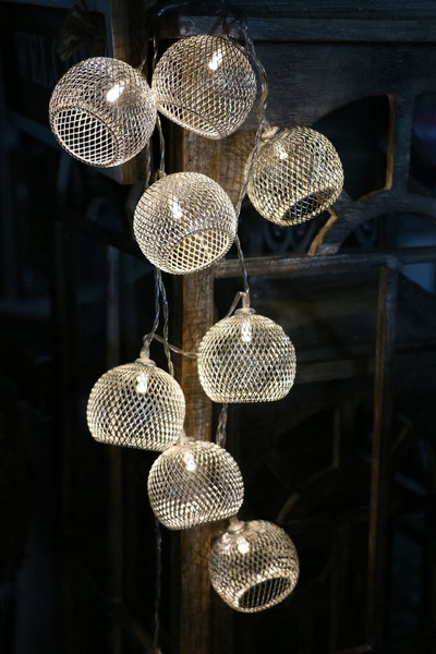 LEDOWE LAMPKI KULE LED 10 DIOD COTTON METALOWE