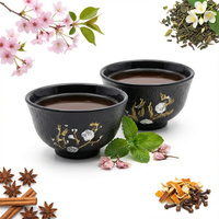 CZARKI ŻELIWNE 2 FILIŻANKI ZESTAW ŻELIWNY DO HERBATY 10 0ml EMALIOWANE