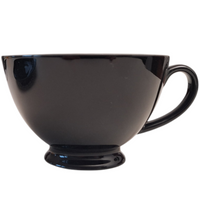 FILIŻANKA CERAMICZNA CZARNA 260ml ZE SPODKIEM AŻUROWYM DO KAWY HERBATY