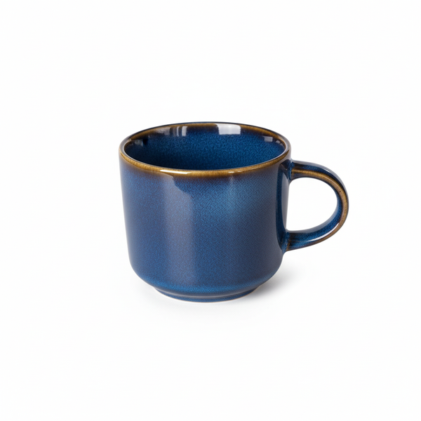 KUBKI DO KAWY HERBATY KUBEK ZESTAW 6 SZTUK 350 ML CIEMNONIEBIESKIE CERAMIKA