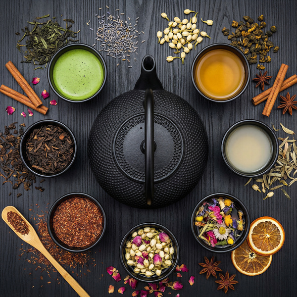 CZAJNIK ŻELIWNY ZAPARZACZ 1,8L Z ZESTAW 6 CZAREK DO HERBATY ZIÓŁ CZARNY