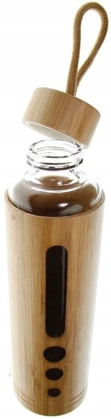 BIDON BUTELKA SZKLANA EKO SZCZELNA NA WODĘ NAPÓJ BAMBUSOWE ETUI 550 ml