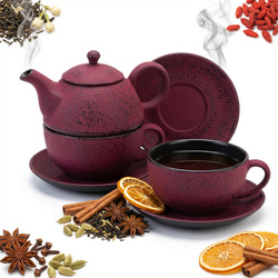 ZAPARZACZ 0.4L FILIŻANKA ŻELIWNA IMBRYK Z SITKIEM DO PARZENIA HERBATY ZIÓŁ