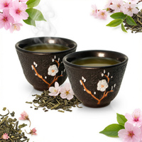 CZARKI ŻELIWNE 2 SZT ZESTAW ŻELIWNY DO HERBATY FILIŻANKI 60 ml