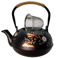 CZAJNIK IMBRYK ŻELIWNY 1,2L ZAPARZACZ SITKO DO HERBATY +2 CZARKI PODKŁADKA