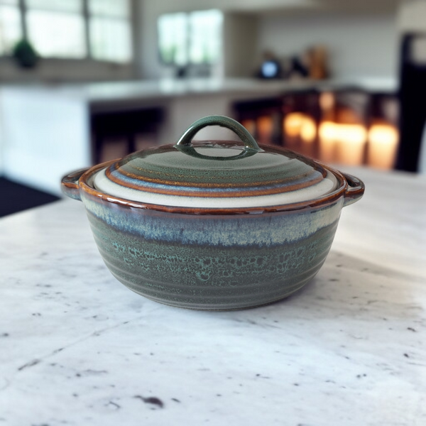 GARNEK 2L WAZA DO ZUPY NACZYNIE ŻAROODPORNE Z POKRYWKĄ DO CHLEBA 23 cm