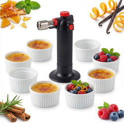 Ceramiczna MISECZKA do CREME BRULLE biała OMBRES zestaw 8szt + opalarka