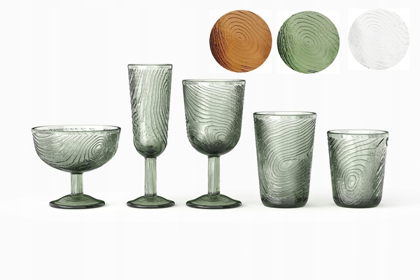 SZKLANKA DO WODY GRINKÓW SOKU 300ml WZÓR PLASTRA DREWNA ARBRE ZIELONA GREEN