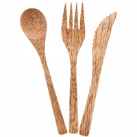12 el SZTUĆCE DREWNIANE KOKOS WIDELEC NÓŻ ŁYŻKA