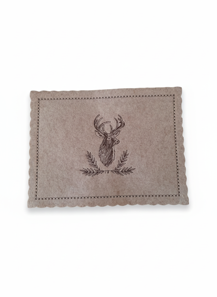 FILCOWA PODKŁADKA ŚWIĄTECZNA POD TALERZE BEŻOWA 30×40 CM DO DEKORACJI