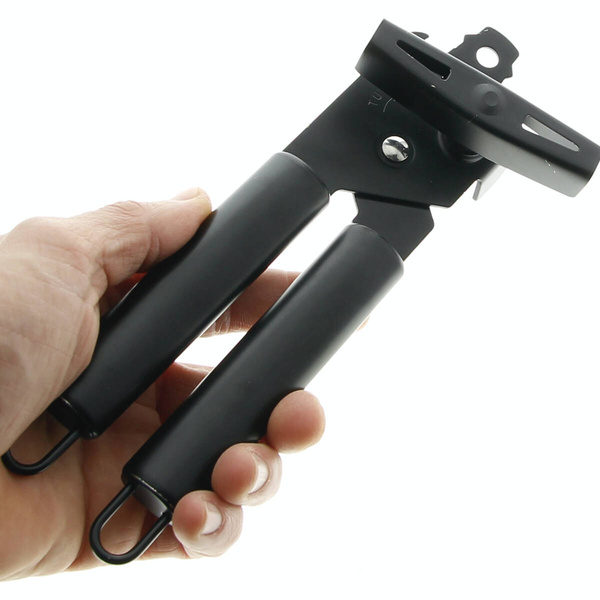 OTWIERACZ DO PUSZEK KONSERW I BUTELEK STALOWY CZARNY 2W1