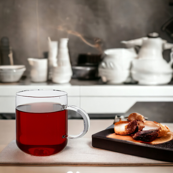 SZKLANKA KUBEK SZKLANY DO KAWY I HERBATY 330 ml. 9 cm PRZEZROCZYSTA