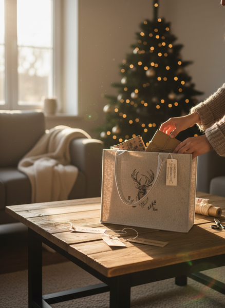 TORBA FILCOWA 40X30X15 CM BEŻOWA NA PREZENT DO ZAKUPÓW GIFT BAG