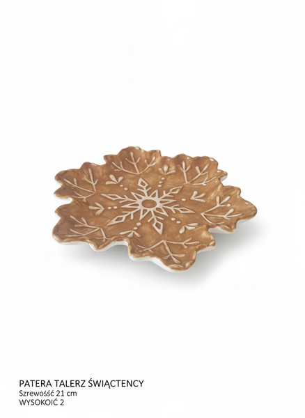 PATERA TALERZ ŚWIĄTECZNY DO PIERNIKÓW I SERWOWANIA DAŃ 21×16 CM CERAMIKA