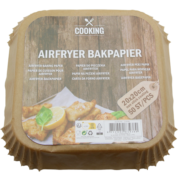 WKŁADKI DO PIECZENIA W FRYTKOWNICY BEZTŁUSZCZOWEJ PAPIEROWE FOREMKI 50 SZT
