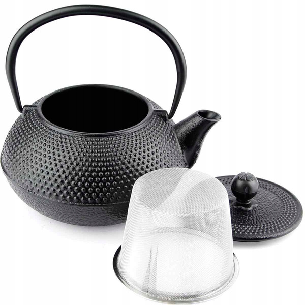 CZAJNIK IMBRYK ŻELIWNY 0.8L ZAPARACZ DO HERBATY + 2 CZARKI PODKŁADKA ŻELWNA