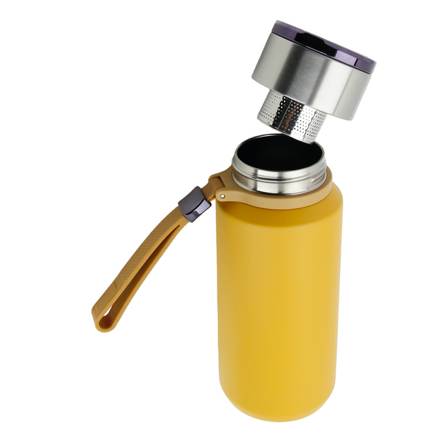 TERMOS KUBEK TERMICZNY PODRÓŻNY STALOWY 650 ml DO KAWY HERBATY WODY +SITKO