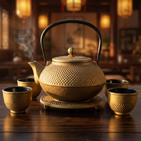 CZAJNIK ŻELIWNY 1,5L ZAPARZACZ DO HERBATY 4 CZARKI ZESTAW 5 ele NA PREZENT