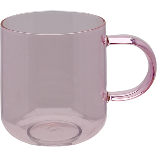 SZKLANKA SZKLANA KUBEK DO KAWY I HERBATY 310 ml. 8,7 cm RÓŻOWA