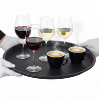 TACA KELNERSKA KUCHENNA ANTYPOSLIZGOWA CZARNA OKRĄGŁA 41 CM DO SERWOWANIA