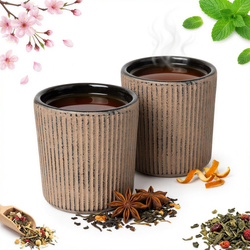 CZARKI ŻELIWNE FILIŻANKI 2 SZT ZESTAW ŻELIWNY DO HERBATY ZIÓŁ 100ml