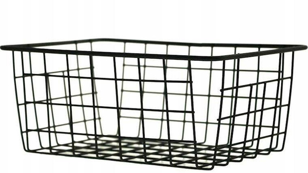 KOSZYK METALOWY CZARNY DRUCIANY NA OWOCE OZDOBNY