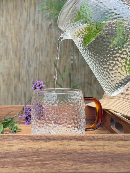 Żaroodporny szklany ZESTAW JACK zaparzacz + 2 szklanki BURSZTYN