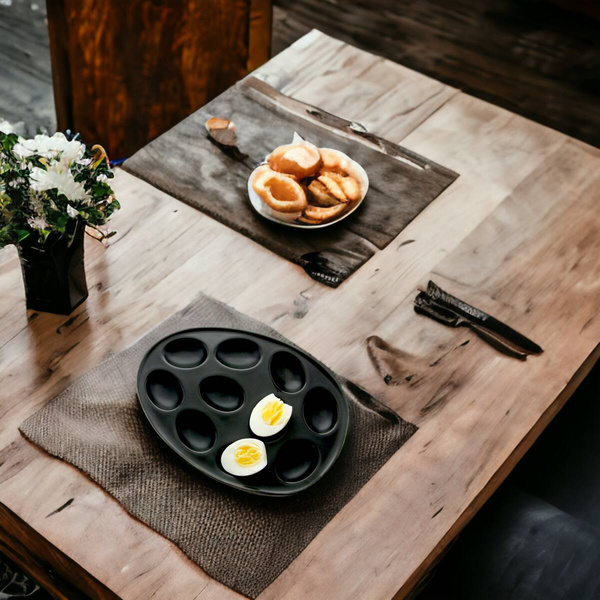 TALERZ NA JAJKA PORCELANOWY PÓŁMISEK DO JAJ