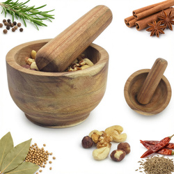 MOŹDZIERZ Z TŁUCZKIEM KUCHENNY Z DRZEWA AKACJI DO PRZYPRAW I ZIÓŁ