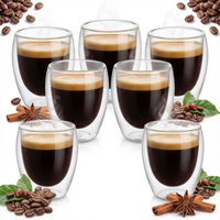 SZKLANKI TERMICZNE KAWA PODWÓJNA ŚCIANKA ZESTAW 6x